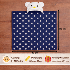 BRANDONN Newborn Polka Dot Ultra-Soft Hooded Baby Bath Towel & Bath Gown