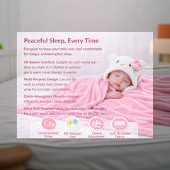 BRANDONN Newborn Hooded Baby Swaddle Blanket – Crib Wrapper (82 x 82 cm, 0–12 Months, 1 Pc)