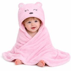 BRANDONN Newborn Hooded Baby Swaddle Blanket – Crib Wrapper (82 x 82 cm, 0–12 Months, 1 Pc)