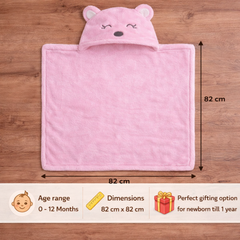 BRANDONN Newborn Hooded Baby Swaddle Blanket – Crib Wrapper (82 x 82 cm, 0–12 Months, 1 Pc)