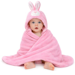 BRANDONN Hooded Newborn Baby Blanket & Swaddle Wrapper, Ultra Soft, 82 x 82 cm, 0–12 Months, Pack of 1