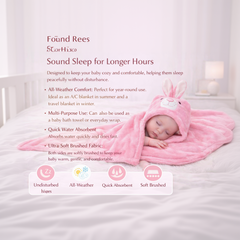 BRANDONN Newborn Hooded Baby Swaddle Blanket – Crib Wrapper (82 x 82 cm, 0–12 Months, 1 Pc)