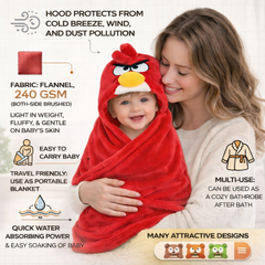 BRANDONN UltraSoft Hooded Baby Bath Towel