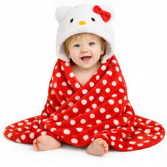 BRANDONN Newborn Polka Dot Ultra-Soft Hooded Baby Bath Towel & Bath Gown