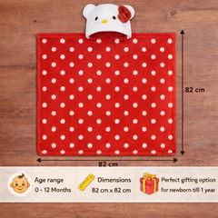 BRANDONN Newborn Polka Dot Ultra-Soft Hooded Baby Bath Towel & Bath Gown