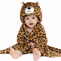 BRANDONN Hooded Newborn Baby Blanket & Swaddle Wrapper, Ultra Soft, 82 x 82 cm, 0–12 Months, Pack of 1