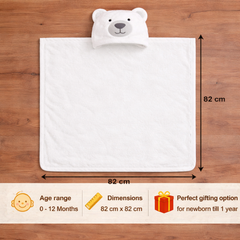BRANDONN Newborn Hooded Baby Swaddle Blanket – Crib Wrapper (82 x 82 cm, 0–12 Months, 1 Pc)