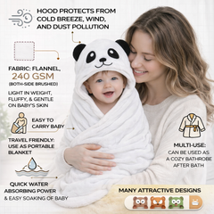 BRANDONN UltraSoft Hooded Baby Bath Towel