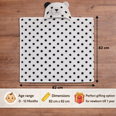 BRANDONN Newborn Polka Dot Ultra-Soft Hooded Baby Bath Towel & Bath Gown