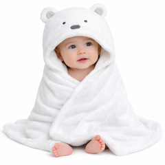 BRANDONN Hooded Newborn Baby Blanket & Swaddle Wrapper, Ultra Soft, 82 x 82 cm, 0–12 Months, Pack of 1