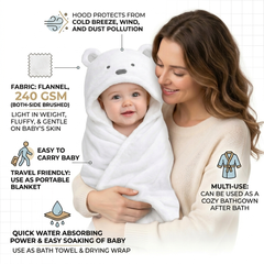 BRANDONN UltraSoft Hooded Baby Bath Towel