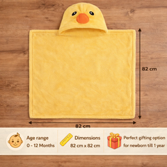 BRANDONN Newborn Hooded Baby Swaddle Blanket – Crib Wrapper (82 x 82 cm, 0–12 Months, 1 Pc)
