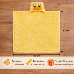 BRANDONN Newborn Hooded Baby Swaddle Blanket – Crib Wrapper (82 x 82 cm, 0–12 Months, 1 Pc)