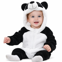 BRANDONN Baby Winter Fleece Romper – Hooded Warm Flannel Jumpsuit for Boys & Girls