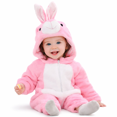 BRANDONN Baby Winter Fleece Romper – Hooded Warm Flannel Jumpsuit for Boys & Girls