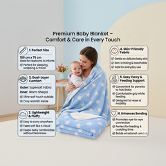 BRANDONN Newborn Baby Swaddle Blanket Gift Pack – Star Print Crib Wrapper (0–12 Months, 1 Pc)