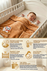 BRANDONN Baby Blanket Gift Set – Lion Crib Swaddle (0–12 Months, Pack of 1)