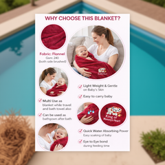 BRANDONN Newborn Baby Blanket & Swaddle Wrapper Gift Pack – Lion Design (0–12 Months, 1 Pc)