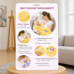 BRANDONN Newborn Baby Blanket & Swaddle Wrapper Gift Pack – Lion Design (0–12 Months, 1 Pc)