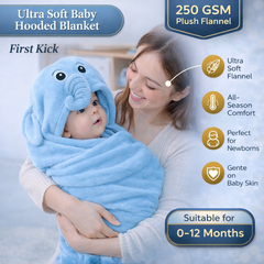 BRANDONN Hooded Baby Blanket & Bath Towel – 0-12 Months (75×75 cm)