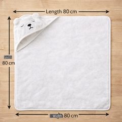BRANDONN Hooded Baby Blanket & Bath Towel – 0-12 Months (75×75 cm)