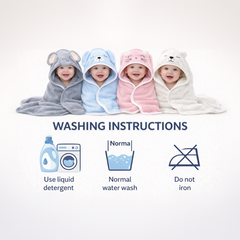 BRANDONN Hooded Baby Blanket & Bath Towel – 0-12 Months (75×75 cm)