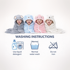 BRANDONN Hooded Baby Blanket & Bath Towel – 0-12 Months (75×75 cm)