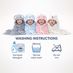 BRANDONN Hooded Baby Blanket & Bath Towel – 0-12 Months (75×75 cm)