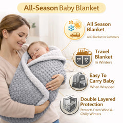 BRANDONN Newborn Baby Swaddle Blanket Gift Pack – Zigzag Design, 0–12 Months, 1 Pc