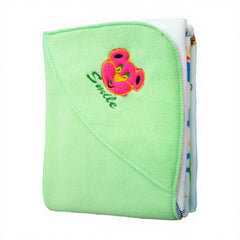 BRANDONN Premium Double PLY Reversible Hooded Fleece Baby Blanket (25 INCH X 35INCH,C-Green)