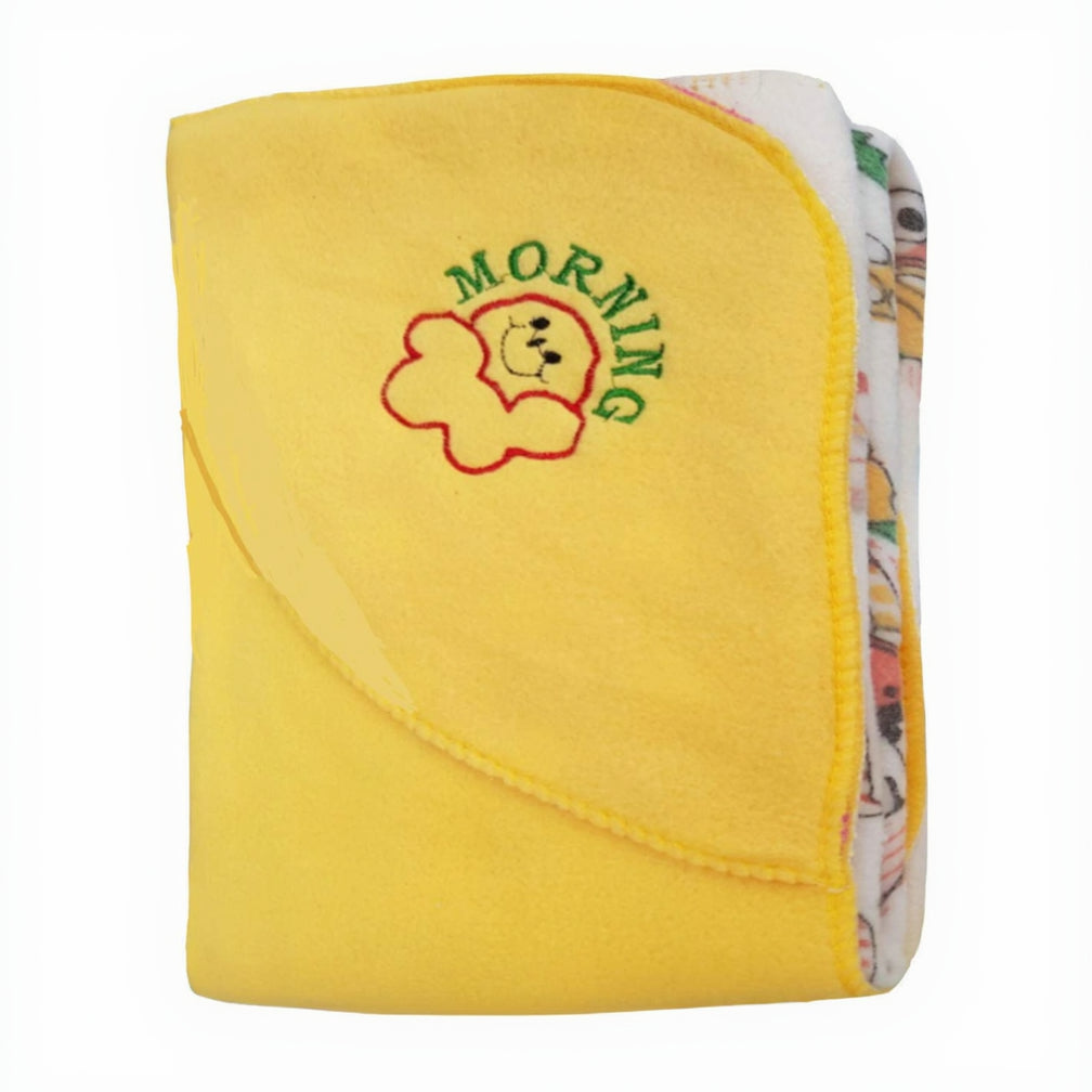 BRANDONN Premium Double PLY Reversible Hooded Fleece Baby Blanket (25 INCH X 35INCH,C-Green)