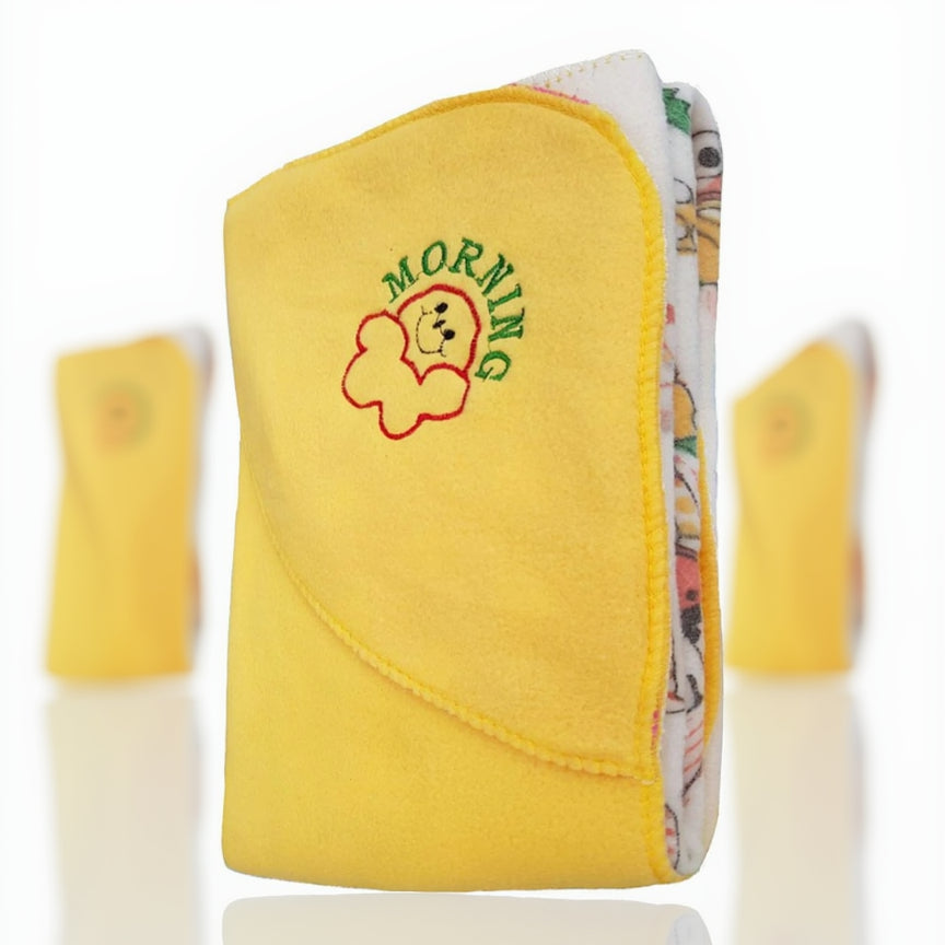 BRANDONN Premium Double PLY Reversible Hooded Fleece Baby Blanket (25 INCH X 35INCH,C-Green)