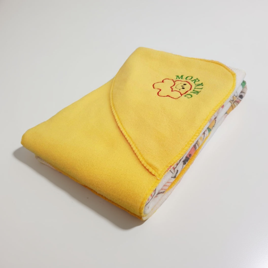 BRANDONN Premium Double PLY Reversible Hooded Fleece Baby Blanket (25 INCH X 35INCH,C-Green)