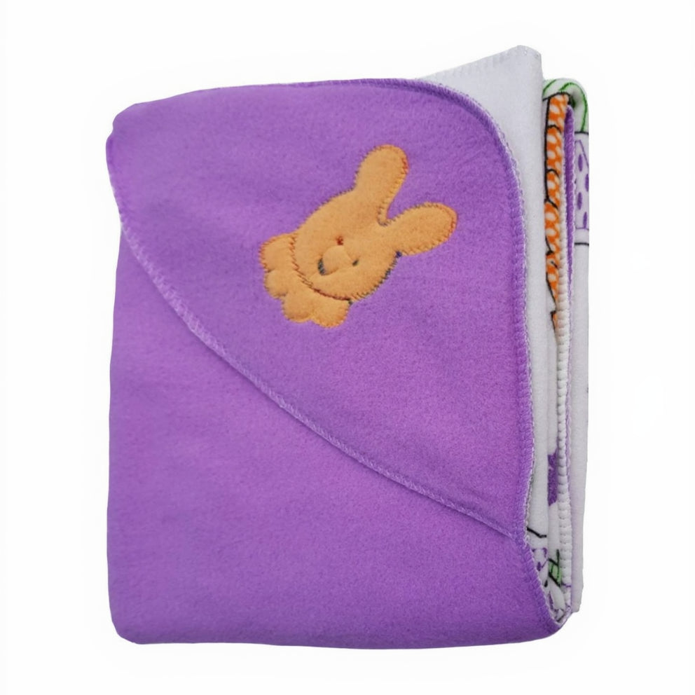 BRANDONN Premium Double PLY Reversible Hooded Fleece Baby Blanket (25 INCH X 35INCH,C-Green)