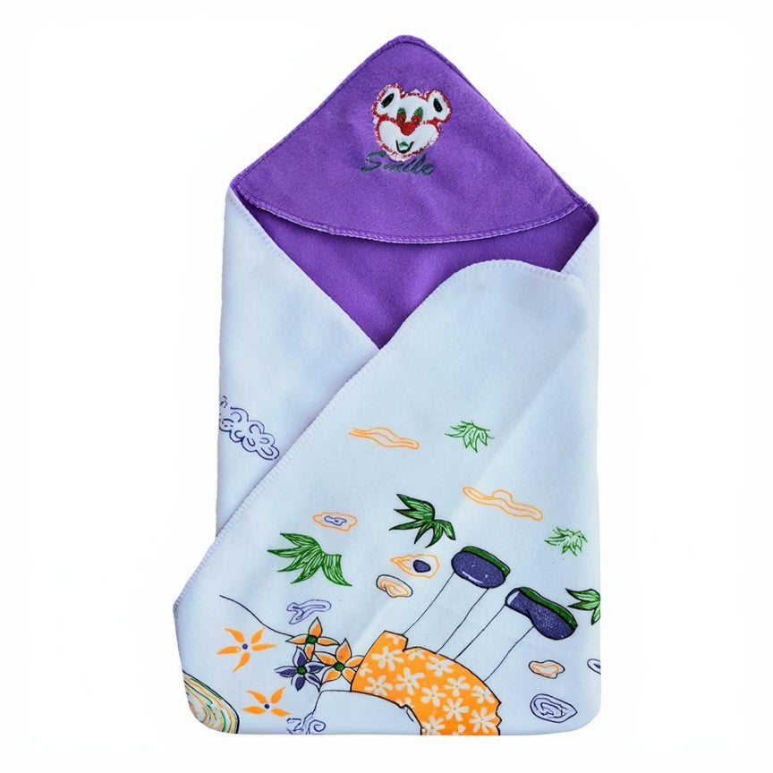 BRANDONN Premium Double PLY Reversible Hooded Fleece Baby Blanket (25 INCH X 35INCH,C-Green)