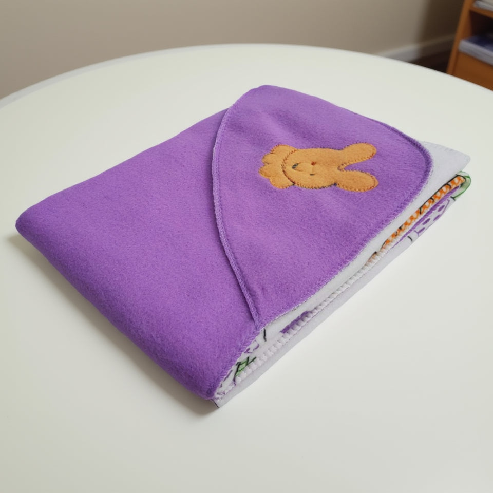 BRANDONN Premium Double PLY Reversible Hooded Fleece Baby Blanket (25 INCH X 35INCH,C-Green)