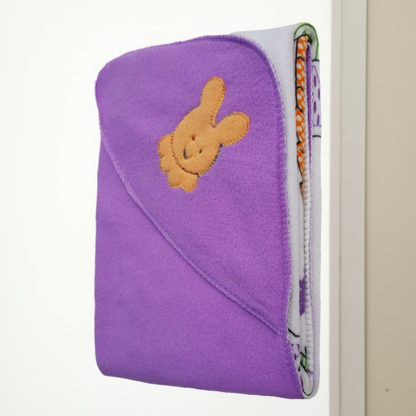 BRANDONN Premium Double PLY Reversible Hooded Fleece Baby Blanket (25 INCH X 35INCH,C-Green)