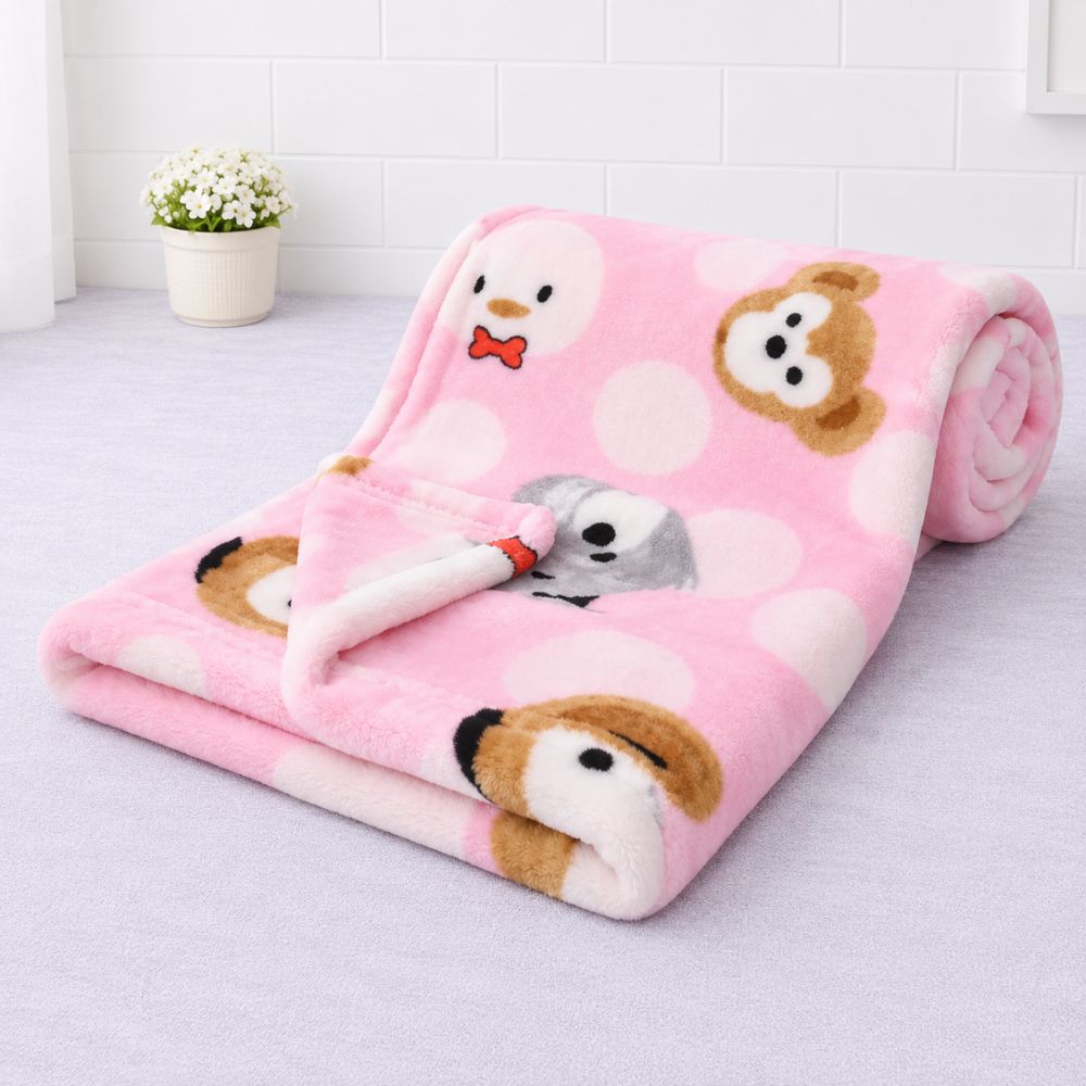 BRANDONN Newborn Baby Blanket & Swaddle | Puppy Print | 0–12 Months (Pack of 1)
