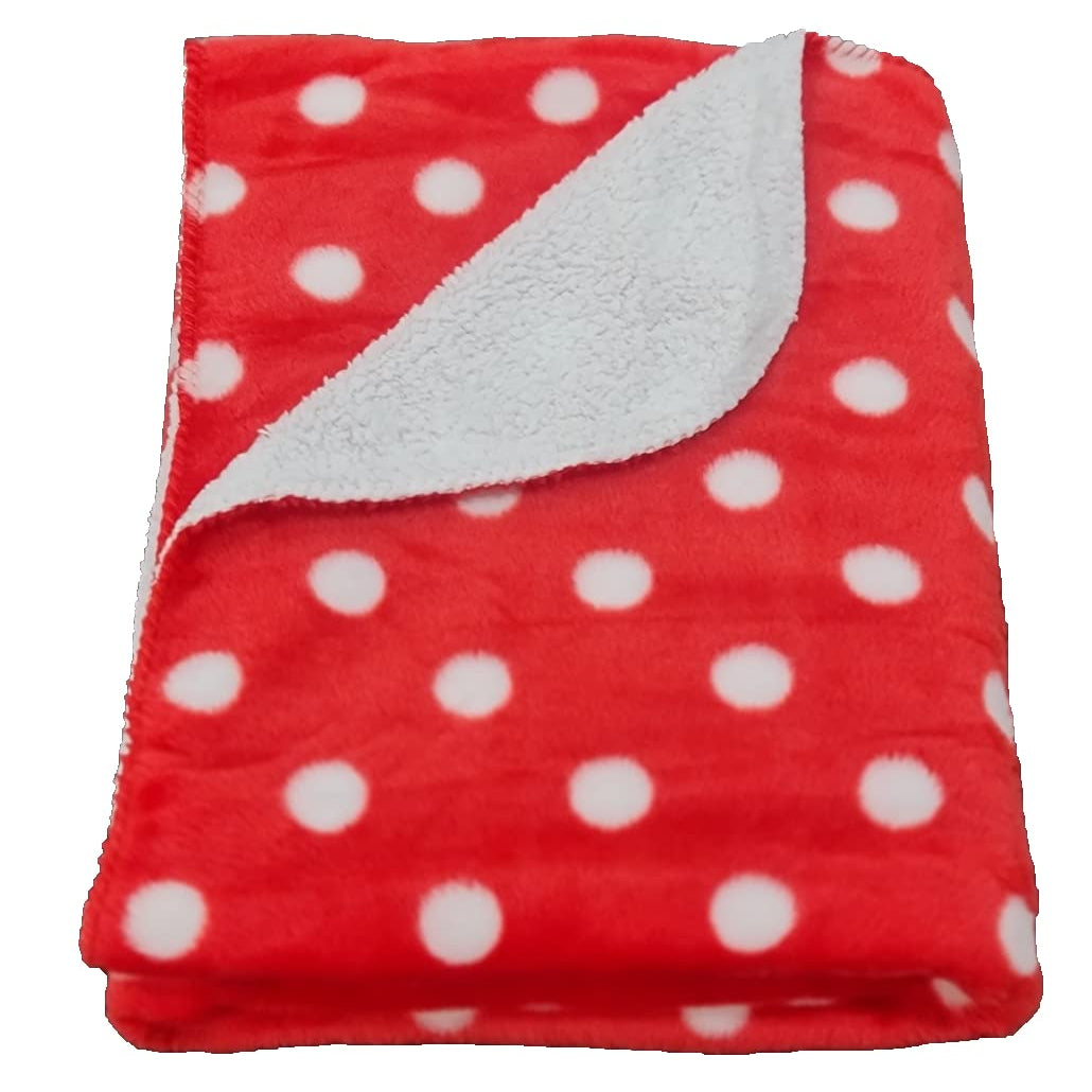 BRANDONN Newborn Ultrasoft Double Layered Polka Printed Wrapper Cum Baby Blanket for Babies