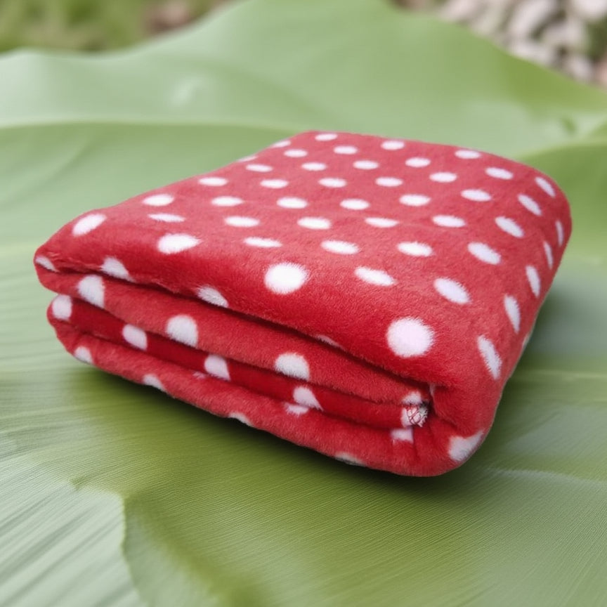 BRANDONN Newborn Ultrasoft Double Layered Polka Printed Wrapper Cum Baby Blanket for Babies