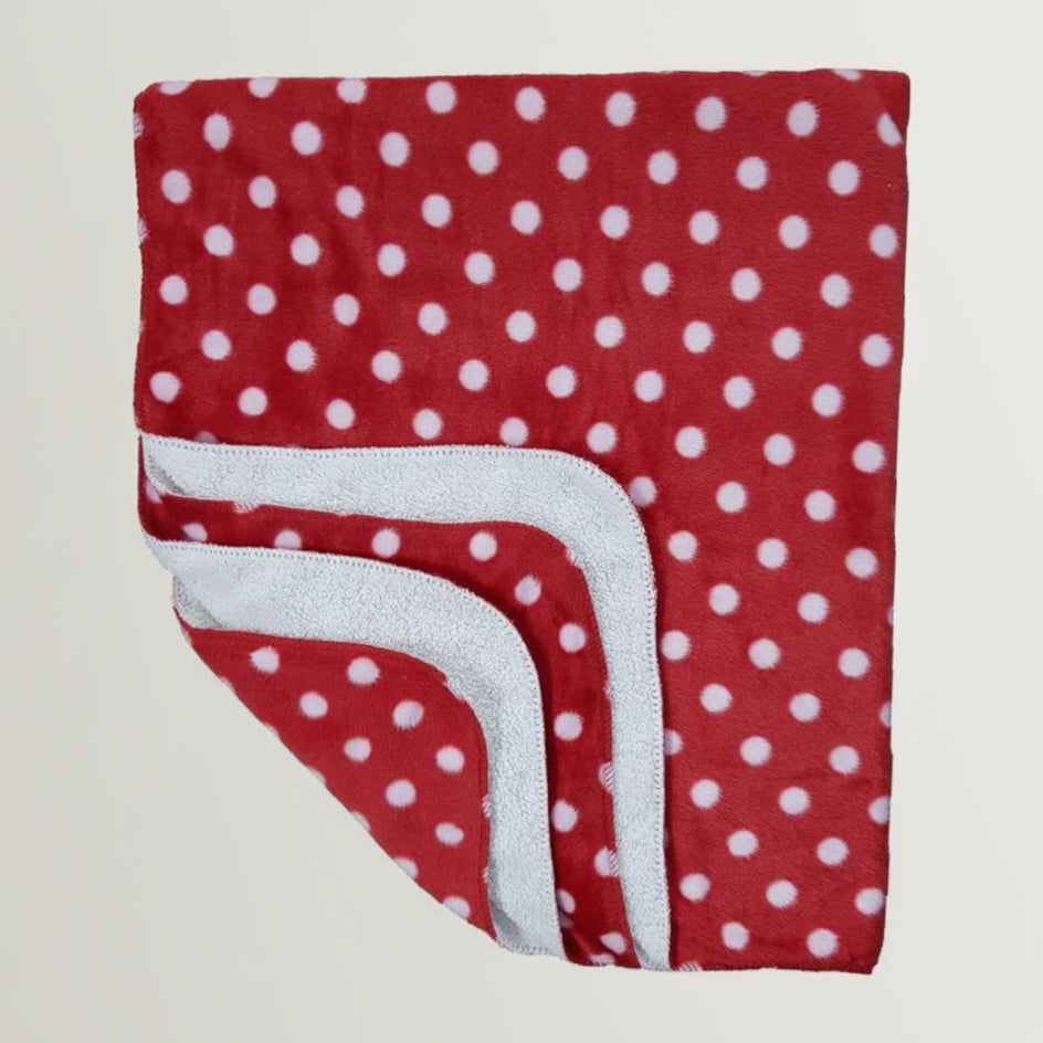BRANDONN Newborn Ultrasoft Double Layered Polka Printed Wrapper Cum Baby Blanket for Babies