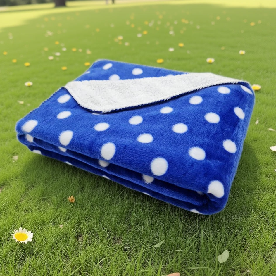 BRANDONN Newborn Ultrasoft Double Layered Polka Printed Wrapper Cum Baby Blanket for Babies