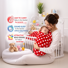 BRANDONN Newborn Baby Swaddle Blanket Gift Pack – Polka Print, Pack of 3 & Pack of 2 (0–12 Months)