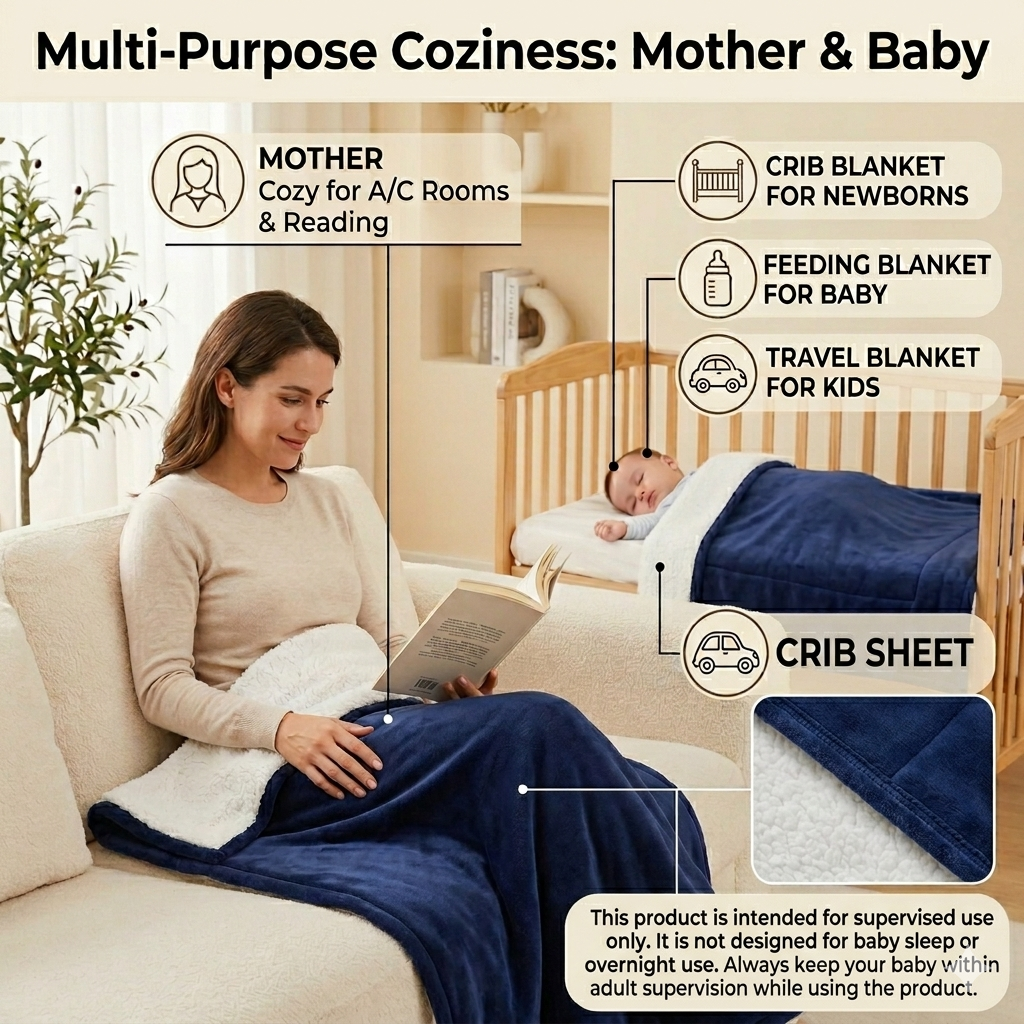 BRANDONN Newborn Baby Blanket Gift Pack – Fluffy Crib Swaddle Wrapper, 1 Pc (1 Month–5 Years)
