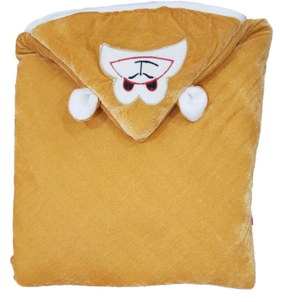 First Kick Baby Blankets New Born Combo Pack of Super Soft Baby Wrapper Durable Fleece Polyester Sleeping Bag Cum Baby Blanket for Baby Boys Girls (66cm x 66cm, 0-6 Months), Pack of 2 Beige, Wine