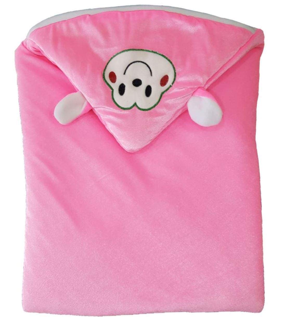 First Kick Baby Blankets New Born Combo Pack of Super Soft Baby Wrapper Durable Fleece Polyester Sleeping Bag Cum Baby Blanket for Baby Boys Girls (66cm x 66cm, 0-6 Months), Pack of 2 Beige, Wine
