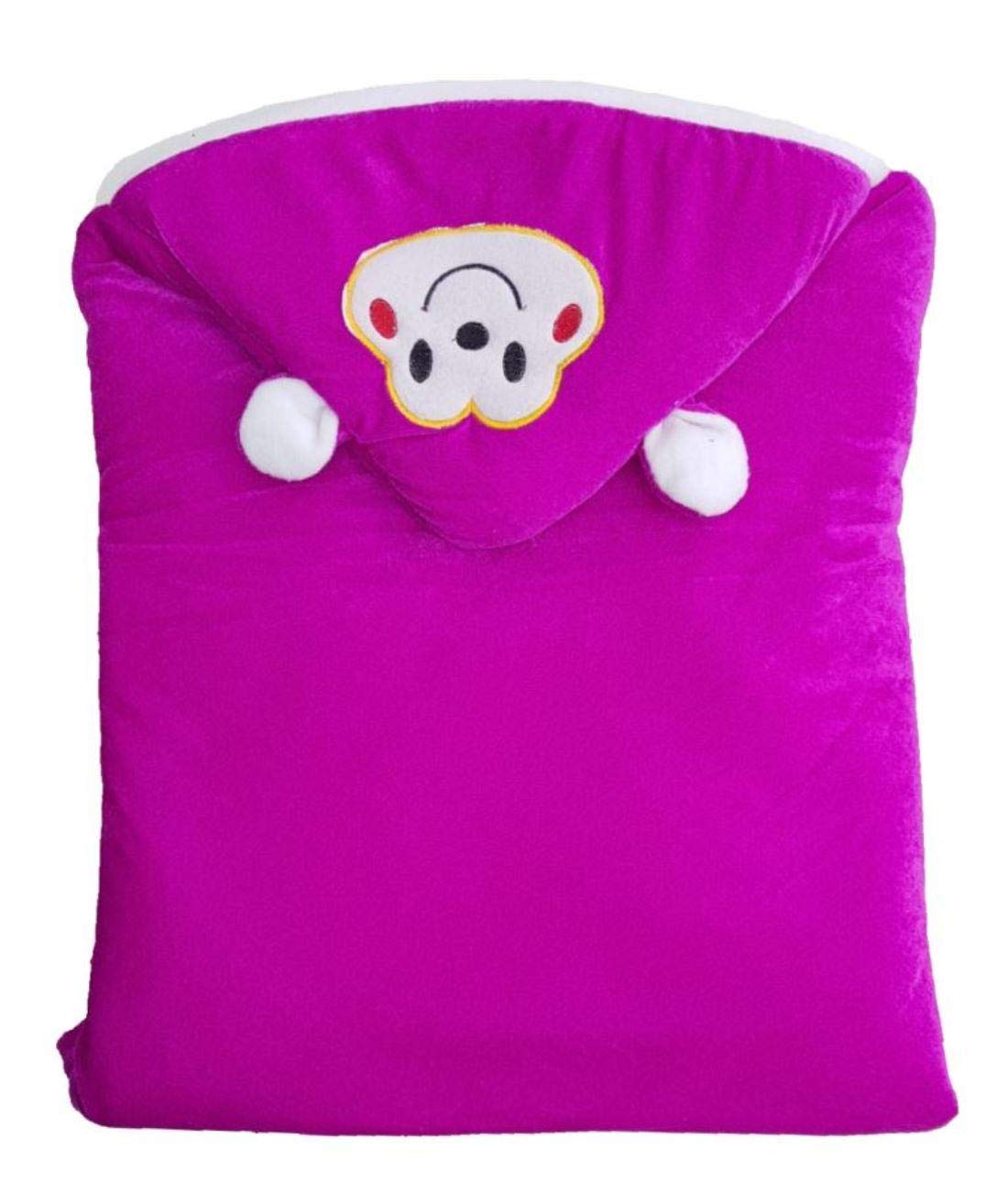 First Kick Baby Blankets New Born Combo Pack of Super Soft Baby Wrapper Durable Fleece Polyester Sleeping Bag Cum Baby Blanket for Baby Boys Girls (66cm x 66cm, 0-6 Months), Pack of 2 Beige, Wine