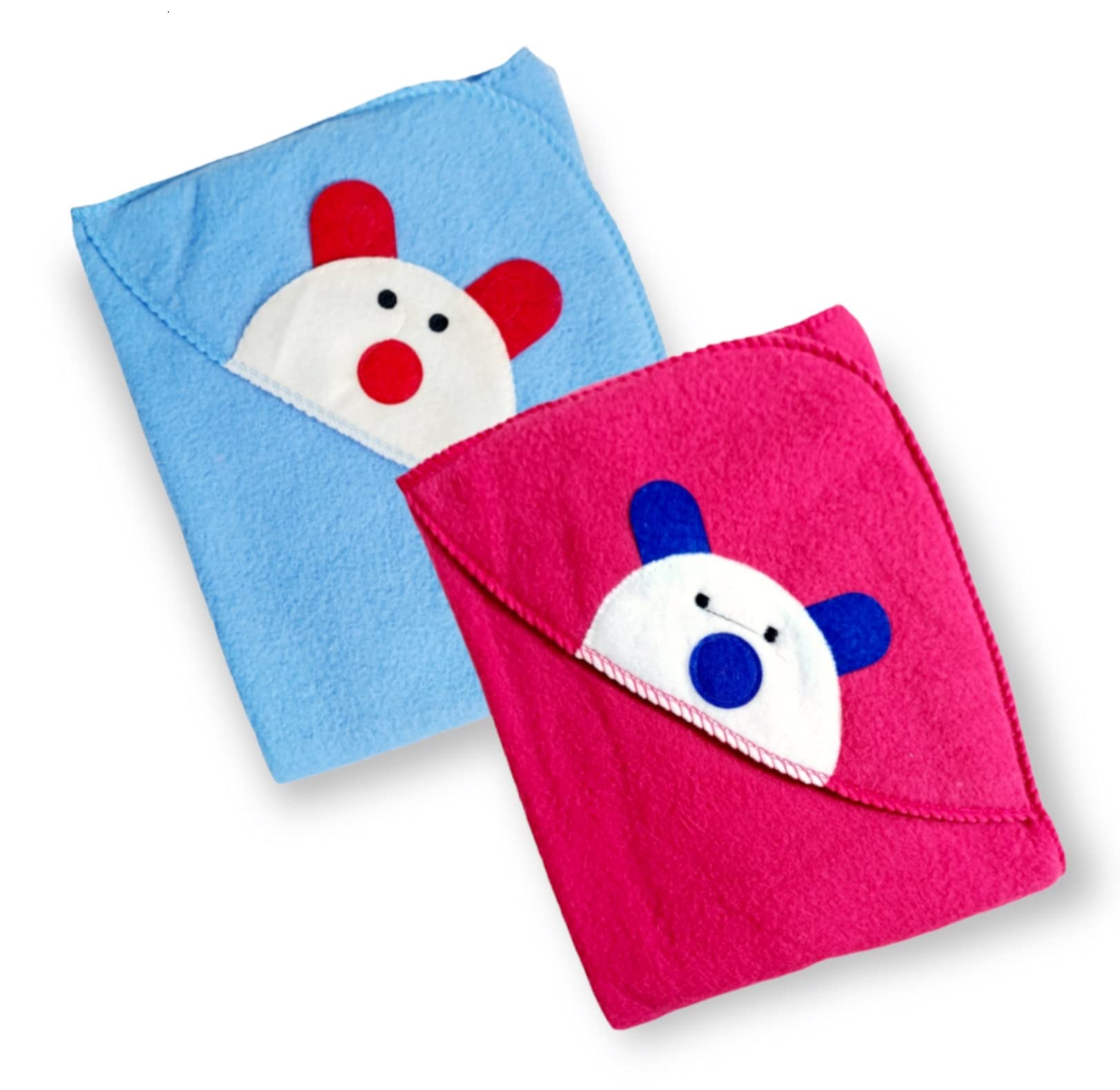 First Kick Baby Blankets Newborn Combo Pack of Rainbow A/C Blanket for Baby Wrapper for Baby Boys and Baby Girls, Pack of 2 Blue Orange
