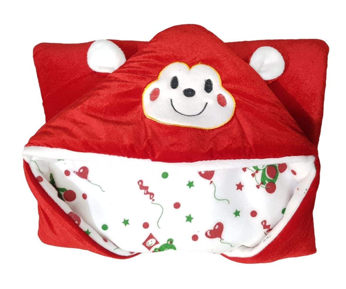 First Kick Baby Blankets New Born Combo Pack of Super Soft Baby Wrapper Durable Fleece Polyester Sleeping Bag Cum Baby Blanket for Baby Boys Girls (66cm x 66cm, 0-6 Months), Pack of 2 Beige, Wine