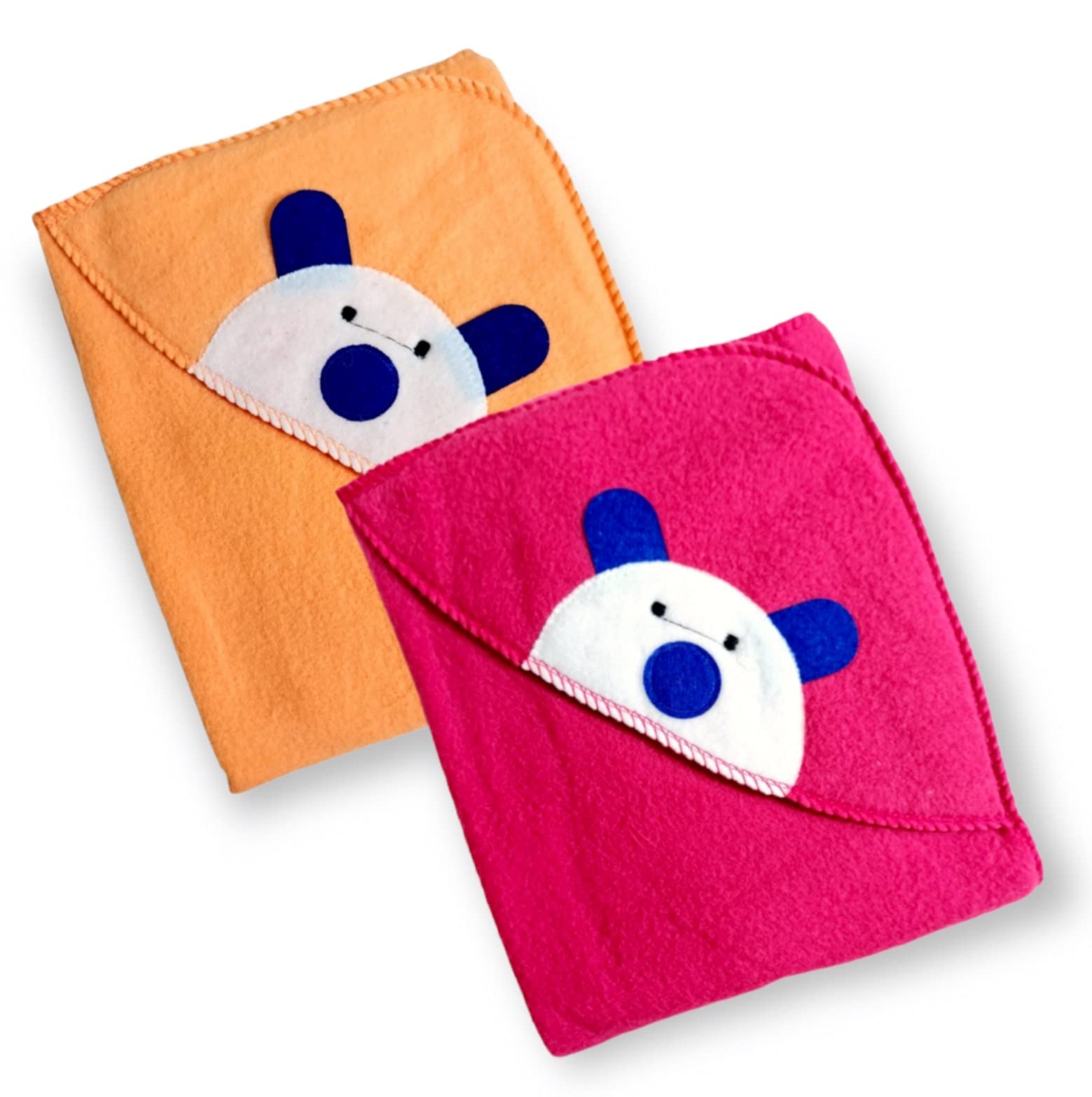 First Kick Baby Blankets Newborn Combo Pack of Rainbow A/C Blanket for Baby Wrapper for Baby Boys and Baby Girls, Pack of 2 Blue Orange